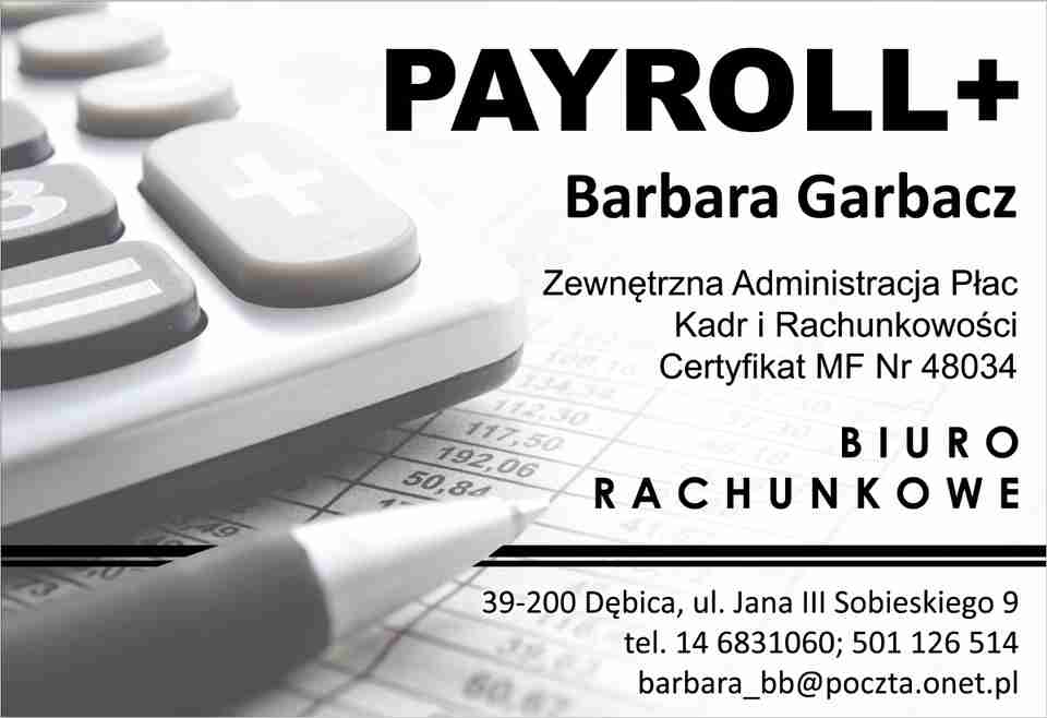 PAYROLL+ Barbara Garbacz-Sarlińska - biuro rachunkowe DĘBICA biuro rachunkowe DĘBICA